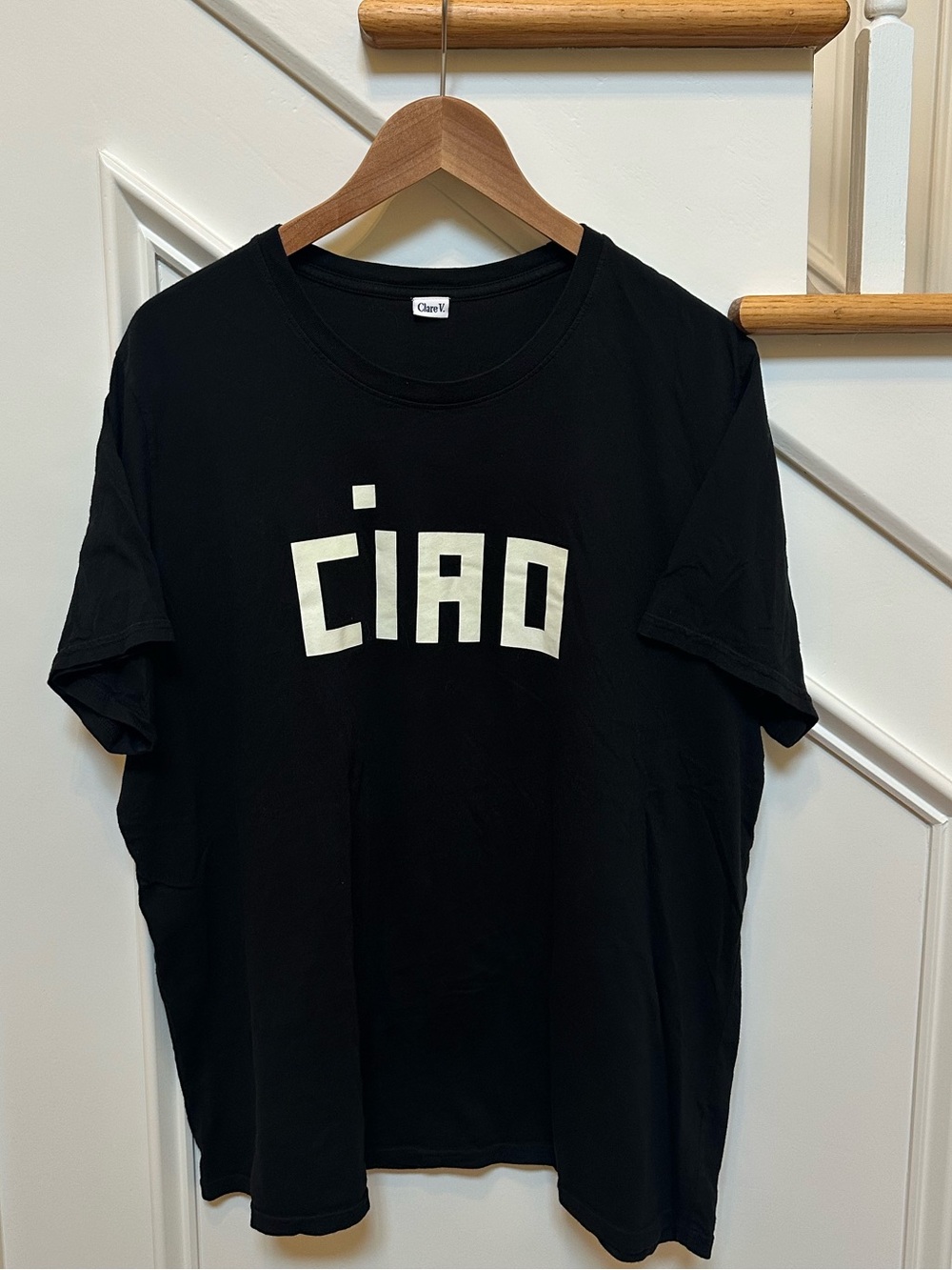 Clare V. Ciao Graphic Tee - Black XL